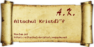Altschul Kristóf névjegykártya