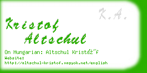 kristof altschul business card